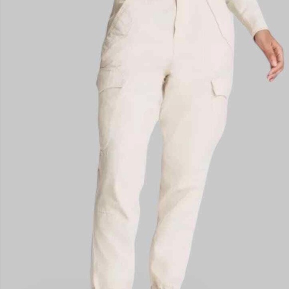 rag & bone field cotton cargo jogger in cream size 28 relaxed fit high waisted - Picture 3 of 11